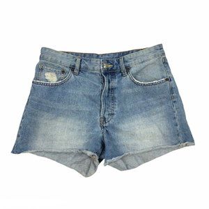 H&M Denim Button Fly High Rise Mom Fit Jean Shorts